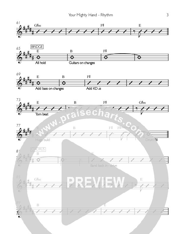 Your Mighty Hand Rhythm Chart (Saint Lewis)