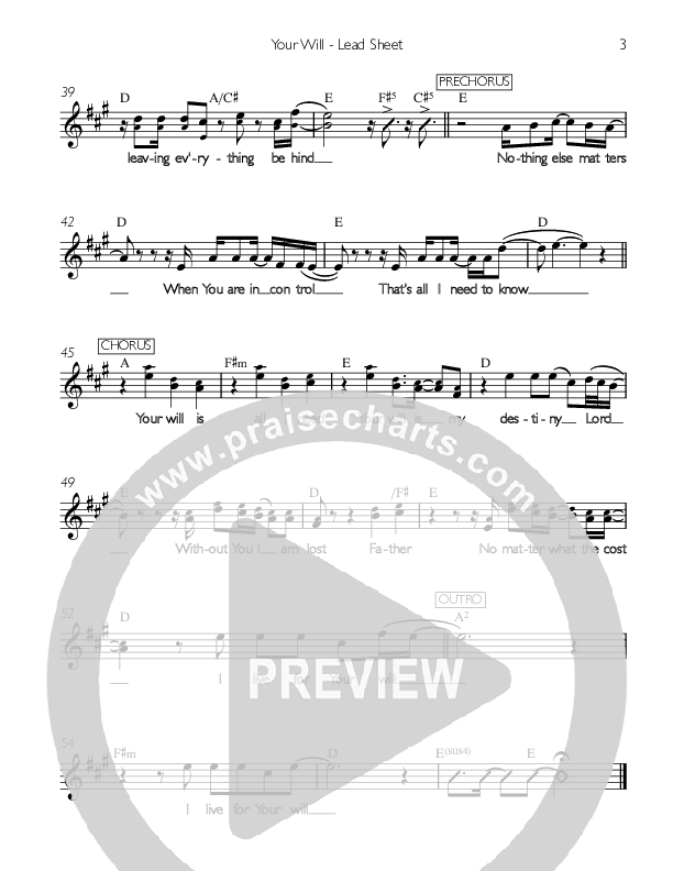 Your Will Lead Sheet (Saint Lewis)