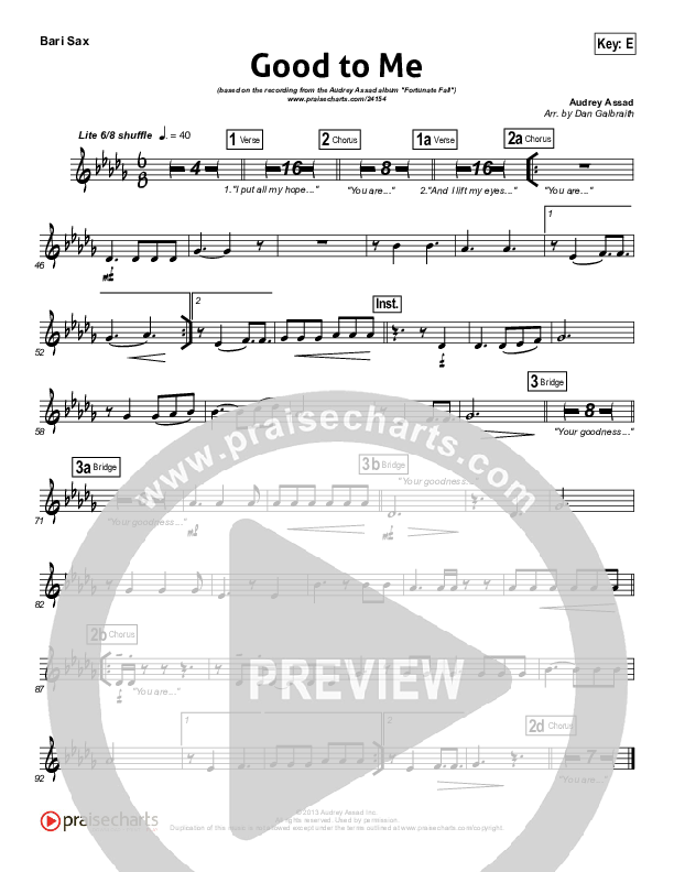 Good To Me Bari Sax (Audrey Assad)