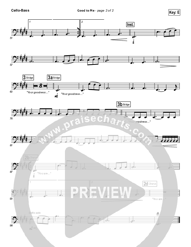 Good To Me Cello/Bass (Audrey Assad)