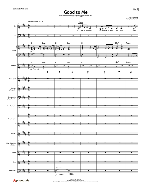 Good To Me Conductor's Score (Audrey Assad)