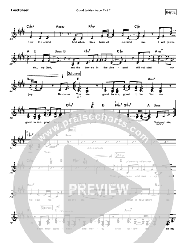 Good To Me Lead Sheet (Audrey Assad)