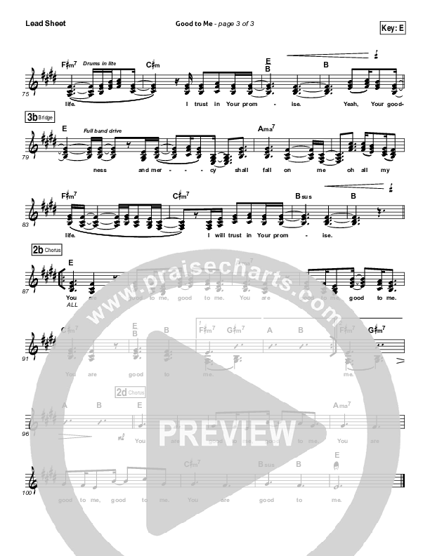 Good To Me Lead Sheet (Audrey Assad)