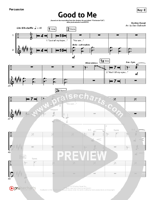 Good To Me Percussion (Audrey Assad)