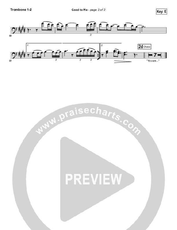 Good To Me Trombone 1/2 (Audrey Assad)