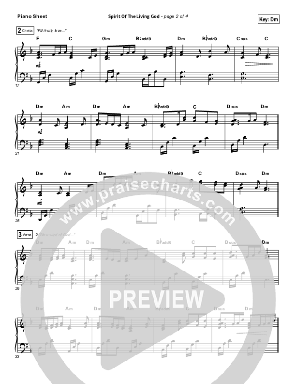 Spirit Of The Living God Piano Sheet (Audrey Assad)