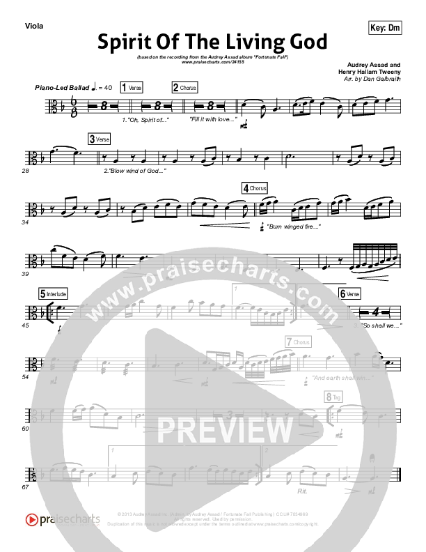 Spirit Of The Living God Viola (Audrey Assad)