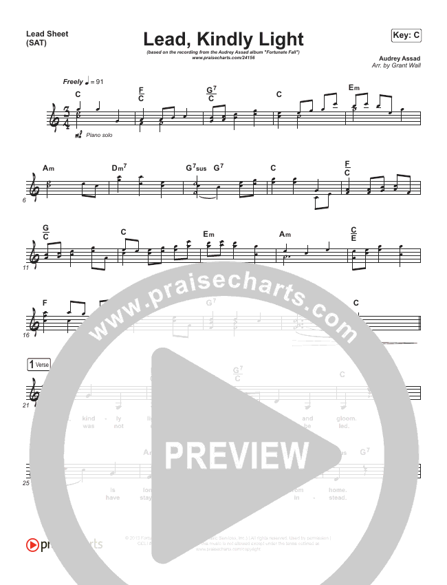 Lead Kindly Light Sheet Music PDF (Audrey Assad) PraiseCharts