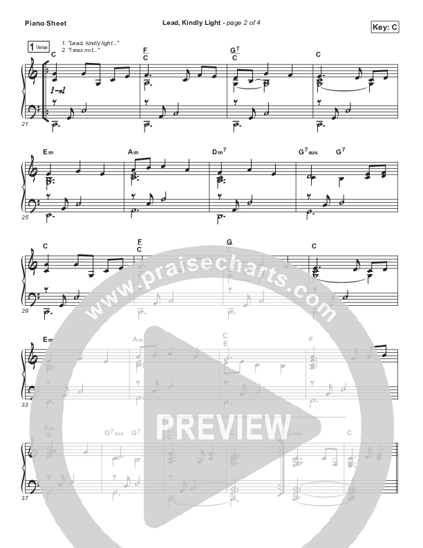 Lead Kindly Light Piano Sheet (Audrey Assad)