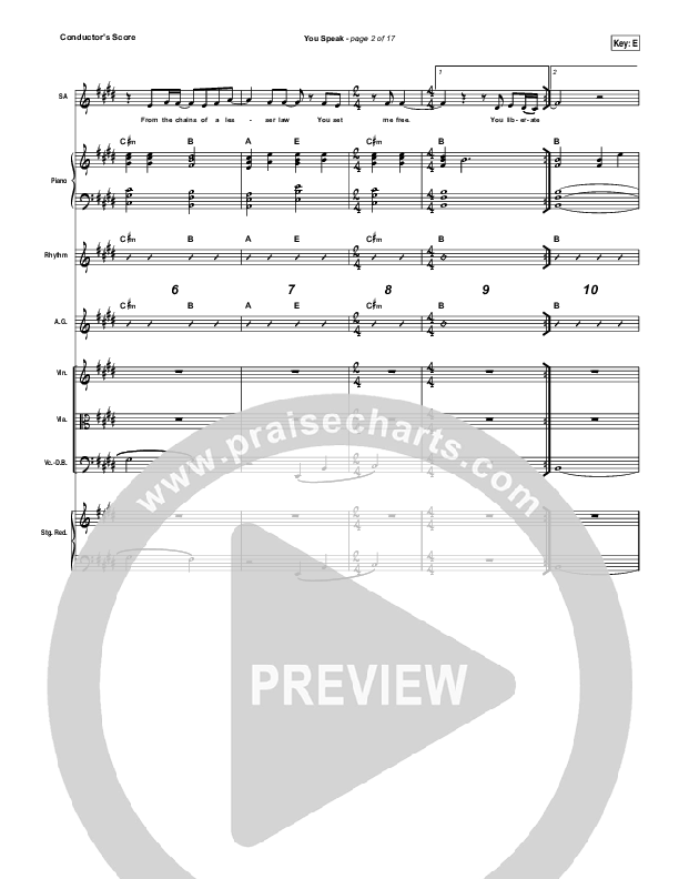 You Speak Conductor's Score (Audrey Assad)