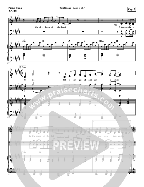 You Speak Piano/Vocal (SATB) (Audrey Assad)