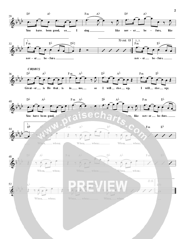 Like Never Before Lead Sheet (Ryan Williams / ONE: A Worship Collective)