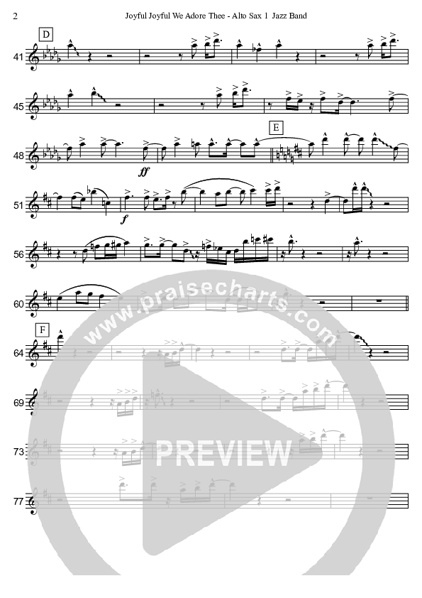 Joyful Joyful We Adore Thee (Instrumental) Alto Sax 1/2 (David Arivett)