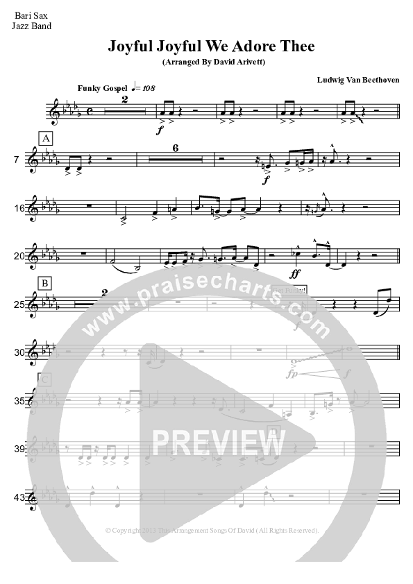 Joyful Joyful We Adore Thee (Instrumental) Bari Sax (David Arivett)