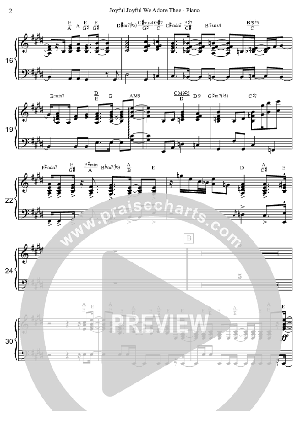 Joyful Joyful We Adore Thee (Instrumental) Piano Sheet (David Arivett)