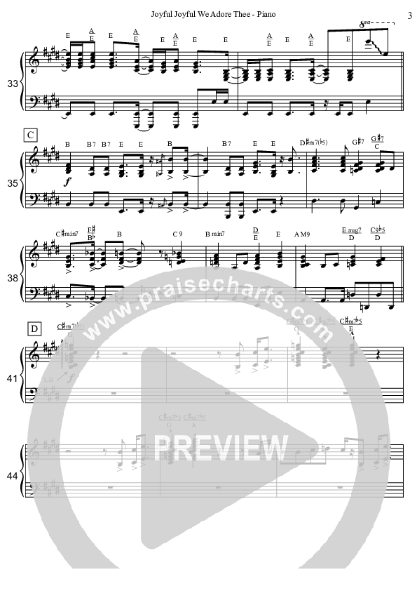 Joyful Joyful We Adore Thee (Instrumental) Piano Sheet (David Arivett)