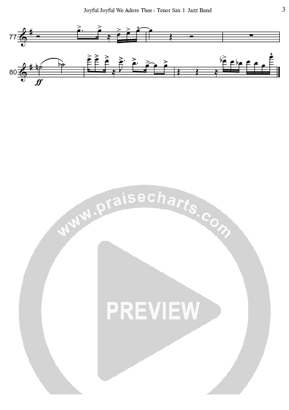 Joyful Joyful We Adore Thee (Instrumental) Tenor Sax 1/2 (David Arivett)