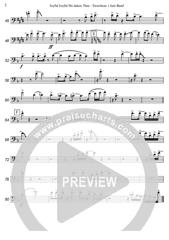 Joyful Joyful We Adore Thee (Instrumental) Trombone 1 (David Arivett)