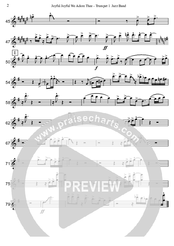 Joyful Joyful We Adore Thee (Instrumental) Trumpet 1 (David Arivett)
