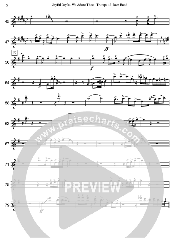 Joyful Joyful We Adore Thee (Instrumental) Trumpet 2 (David Arivett)