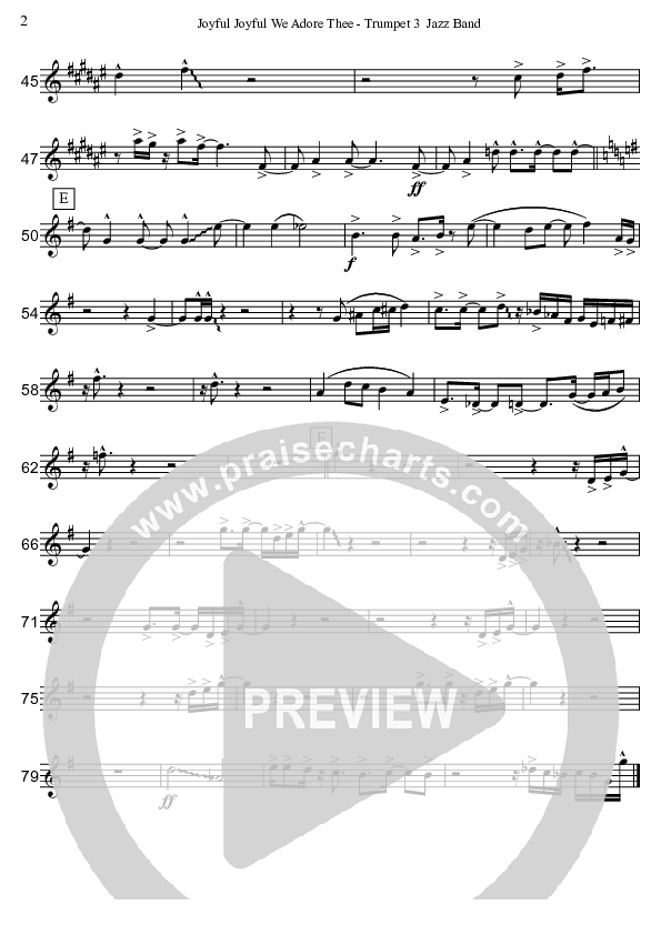 Joyful Joyful We Adore Thee (Instrumental) Trumpet 3 (David Arivett)
