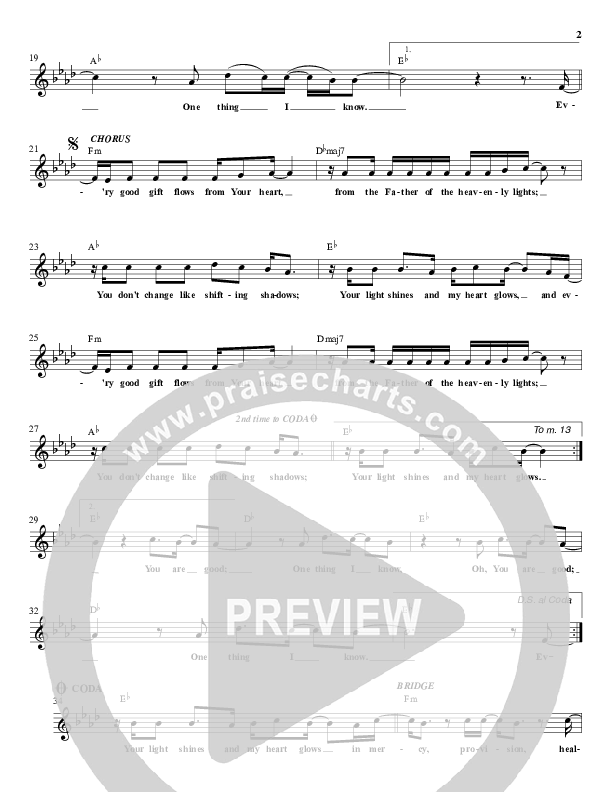 Every Good Gift Lead Sheet (Clayton Brooks / ONE: A Worship Collective)