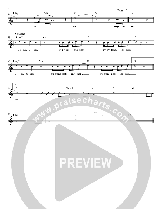 To Honor You Lead Sheet (Clayton Brooks / Kurtis Parks / Ryan Williams / ONE: A Worship Collective)