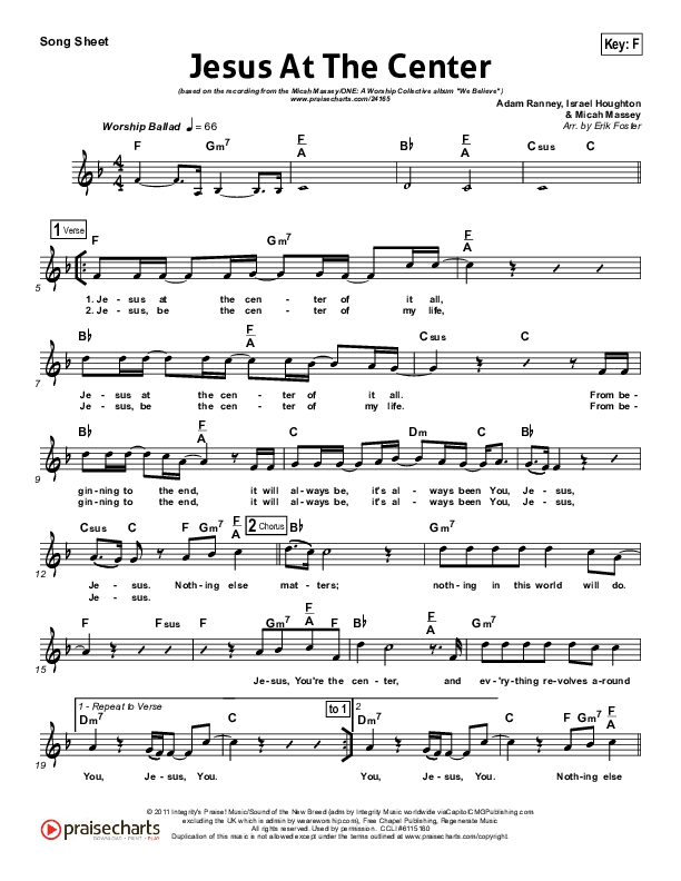 Jesus At The Center Lead (SAT) (Micah Massey / ONE: A Worship Collective)