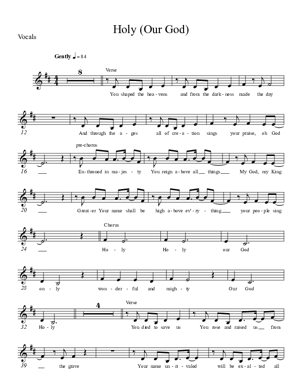 Holy (Our God) Lead Sheet (Broadmoor Worship)