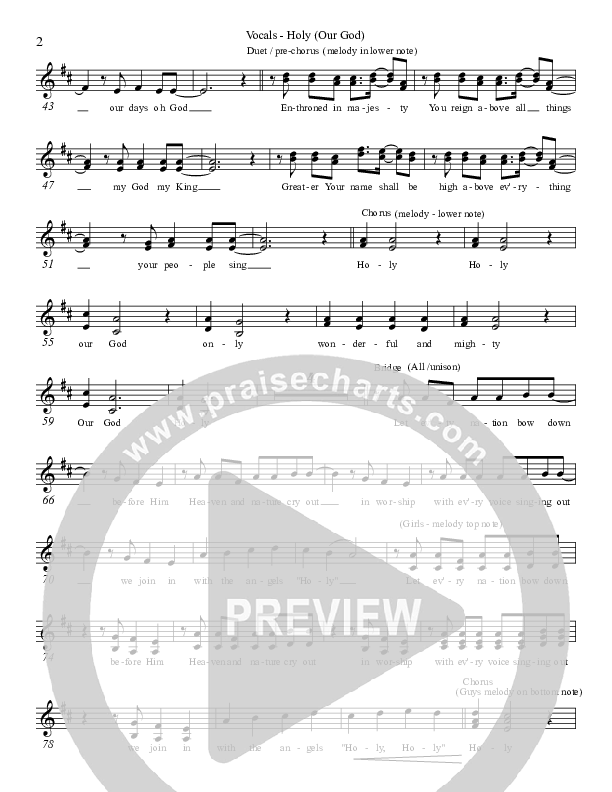 Holy (Our God) Lead Sheet (Broadmoor Worship)