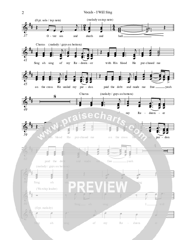 I Will Sing Lead Sheet (Broadmoor Worship)