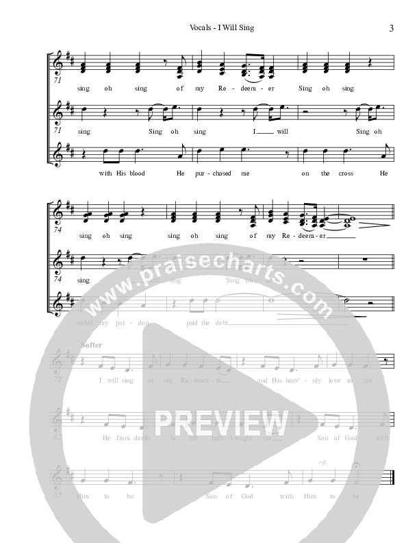I Will Sing Lead Sheet (Broadmoor Worship)