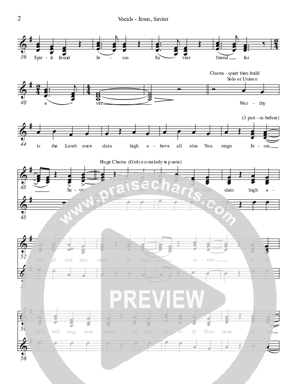Jesus Savior Lead Sheet (Broadmoor Worship)