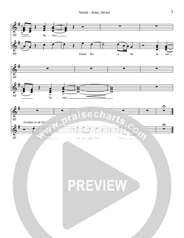 Jesus Savior Lead Sheet (Broadmoor Worship)