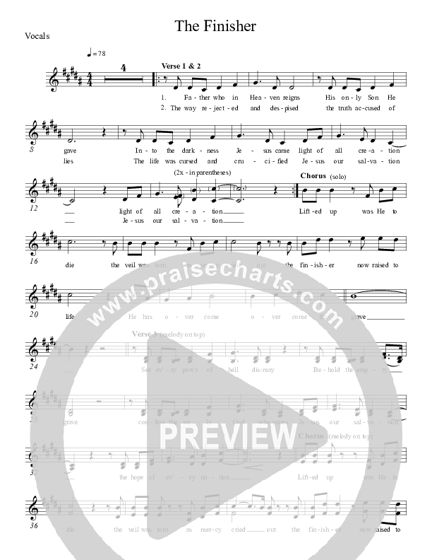 The Finisher Lead Sheet (Broadmoor Worship)