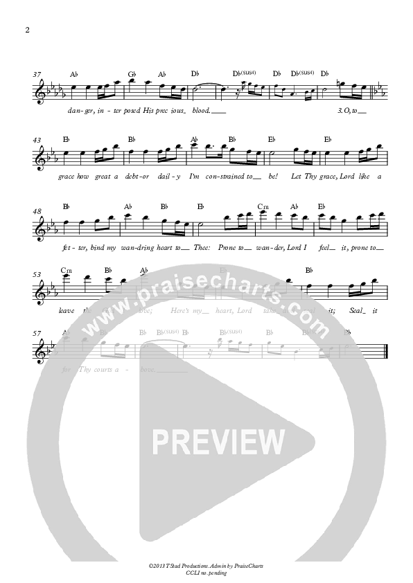 Come Thou Fount Of Every Blessing  Lead Sheet (Cory Alstad / Tony Hiebert)