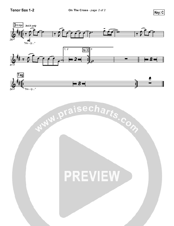 On The Cross Tenor Sax 1/2 (VCC Live / Relate Church)