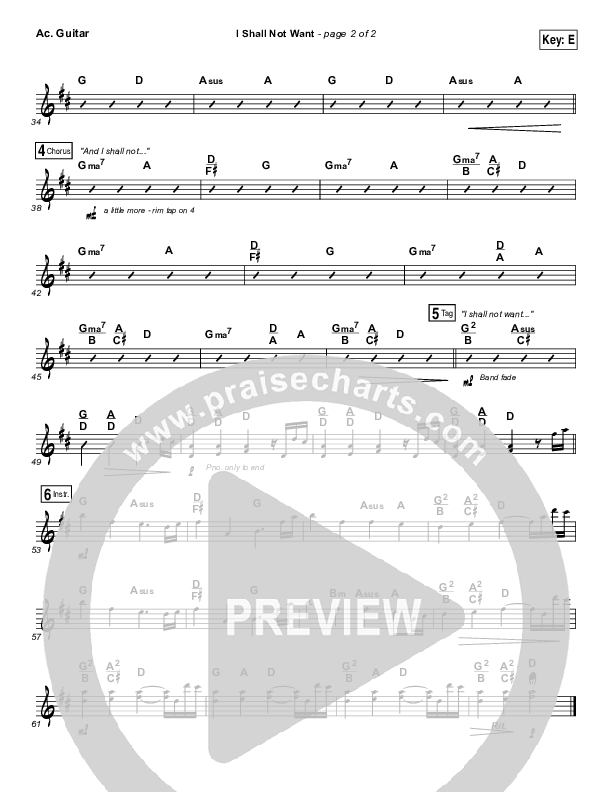 I Shall Not Want Acoustic Guitar (Audrey Assad)