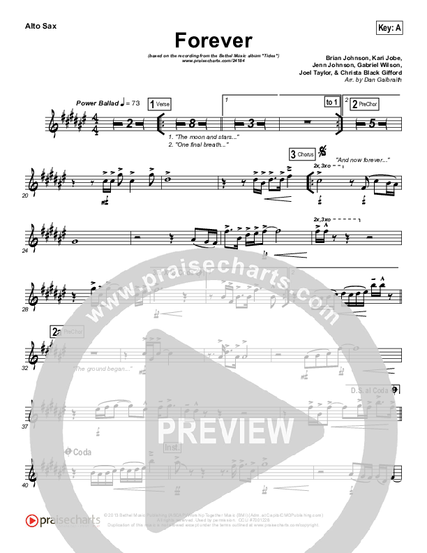 Forever Alto Sax (Bethel Music / Brian Johnson)
