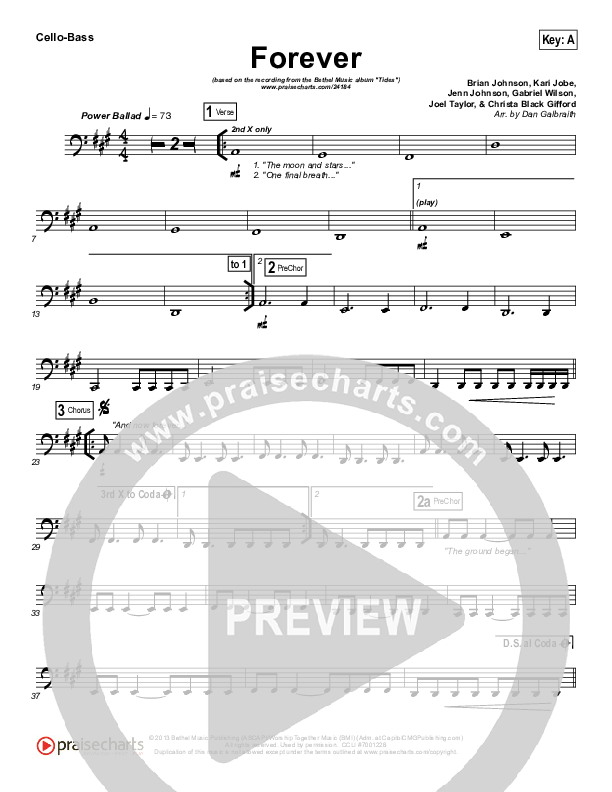 Forever Cello/Bass (Bethel Music / Brian Johnson)