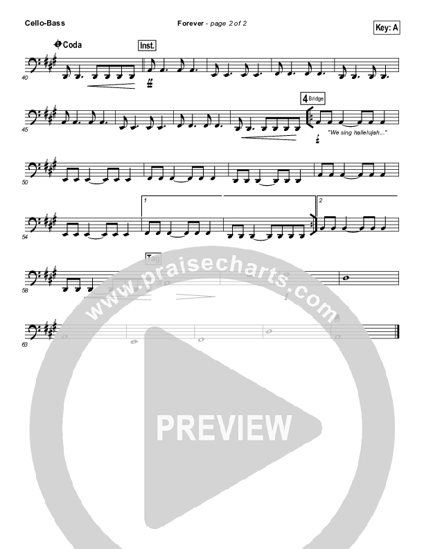 Forever Cello/Bass (Bethel Music / Brian Johnson)