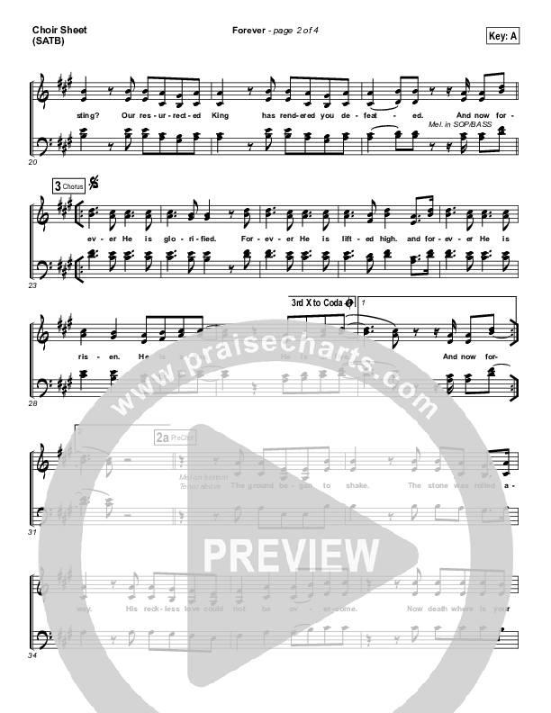 Forever Choir Sheet (SATB) (Bethel Music / Brian Johnson)