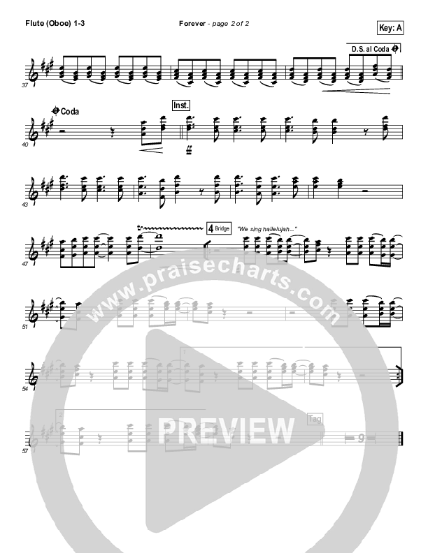 Forever Flute/Oboe 1/2/3 (Bethel Music / Brian Johnson)