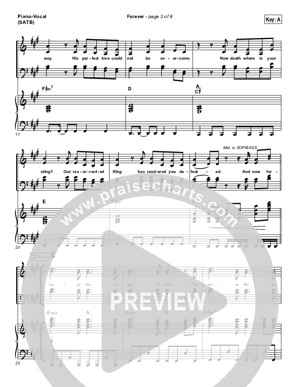 Forever Piano/Vocal (SATB) (Bethel Music / Brian Johnson)