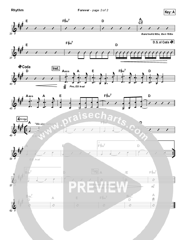 Forever Rhythm Chart (Bethel Music / Brian Johnson)