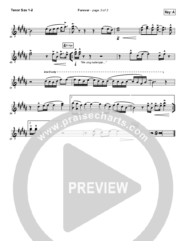Forever Tenor Sax 1/2 (Bethel Music / Brian Johnson)