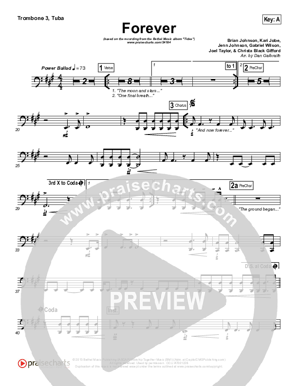 Forever Trombone 3/Tuba (Bethel Music / Brian Johnson)