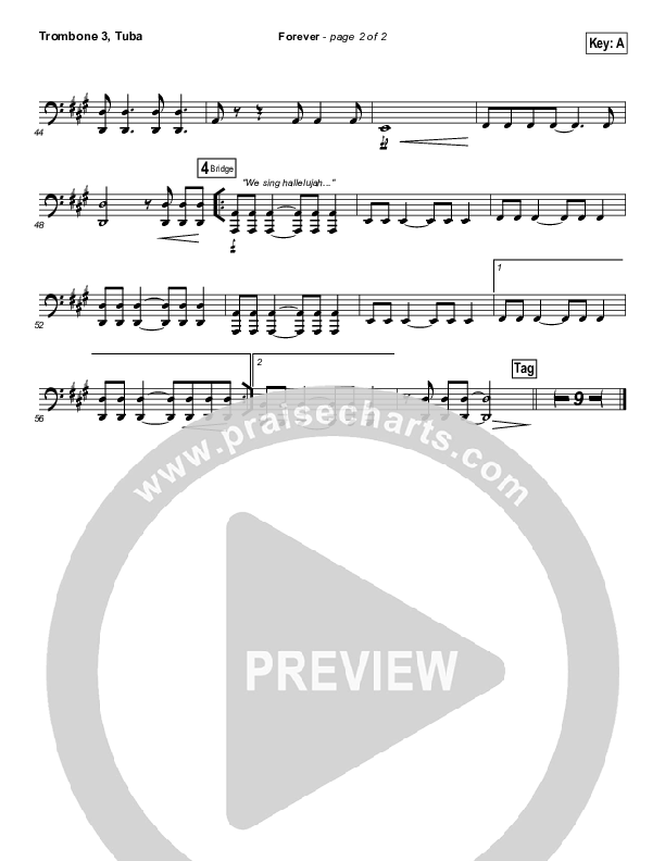 Forever Trombone 3/Tuba (Bethel Music / Brian Johnson)