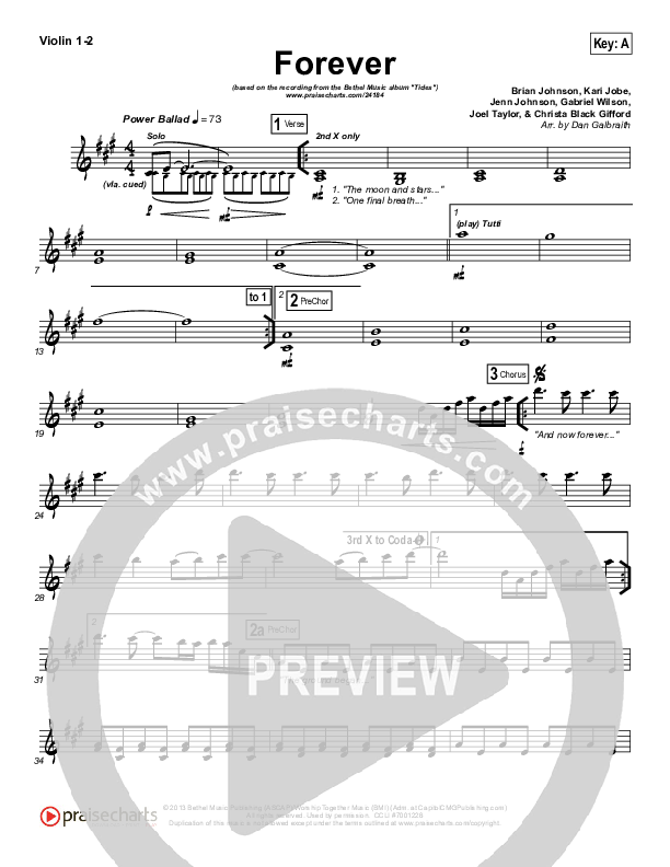 Forever Violin 1/2 (Bethel Music / Brian Johnson)