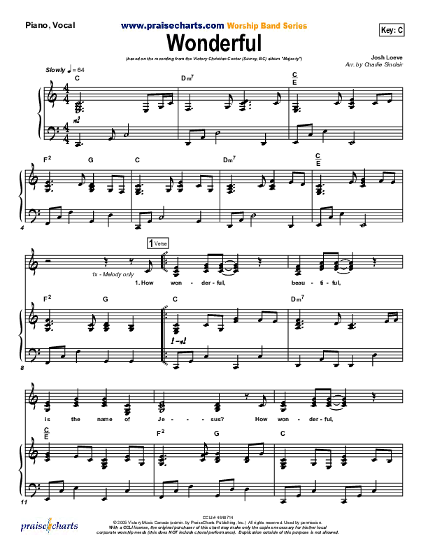 Wonderful Lead & Piano (VCC Live / Relate Church)